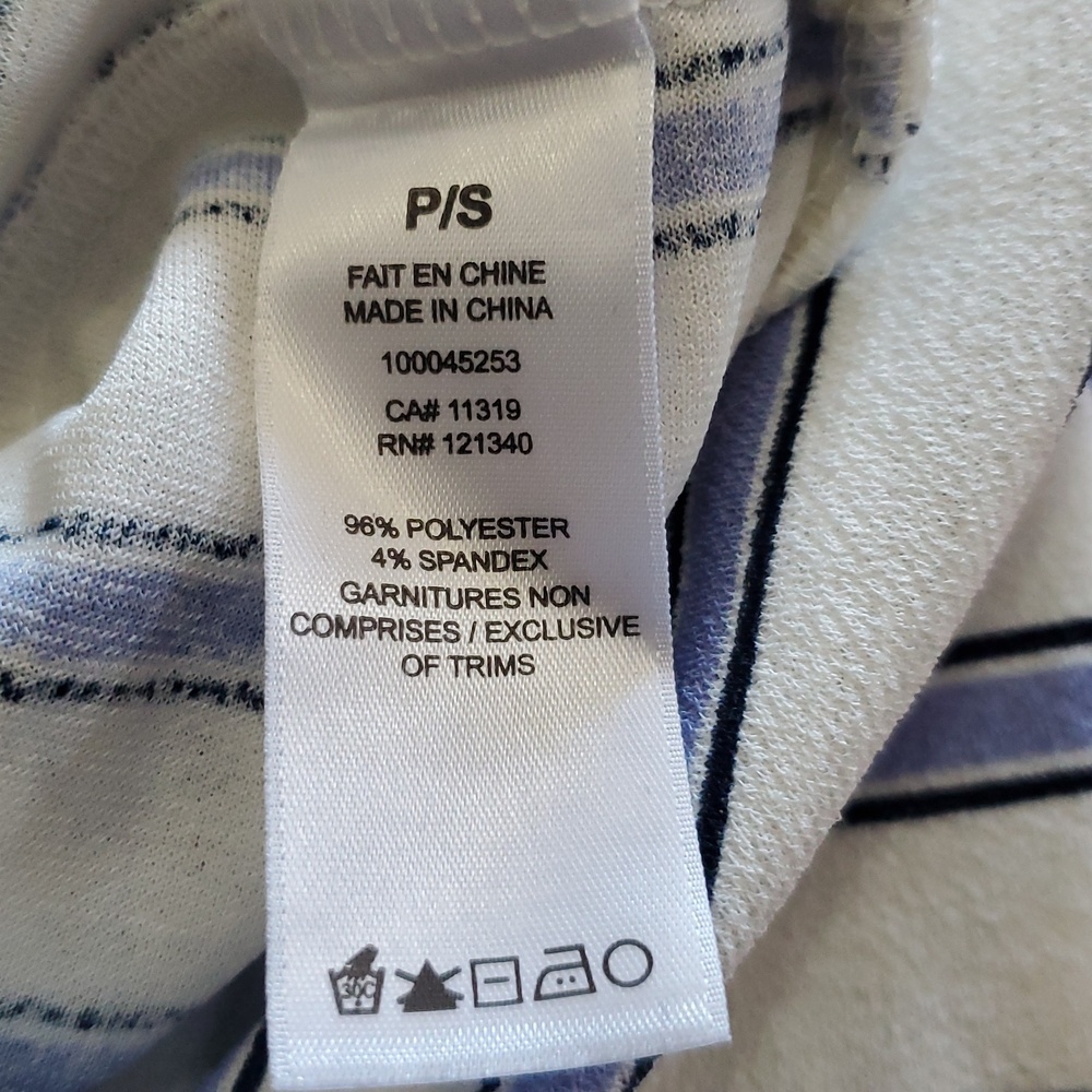 Dynamite Blue and White Striped Wrap Blouse Size Small - Picture 5 of 5